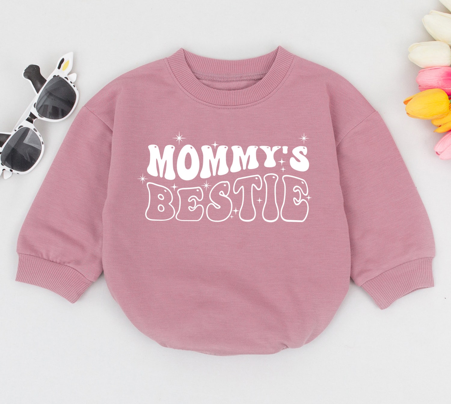 Mommy's Bestie Baby Romper Mother's Day Gift Baby Shower Clothes New Baby Outfit image 2