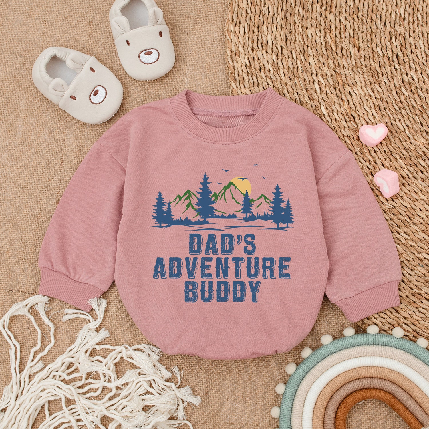 Dad's Adventure Buddy Baby Romper Daddy & Me Bodysuit Baby Girl Outfit Gift for Baby Boy image 2