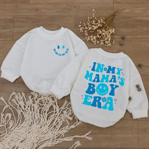 In My Mama's Boy Era Baby Romper Newborn Bodysuit Baby Shower Gift Baby Boy Outfit image 0