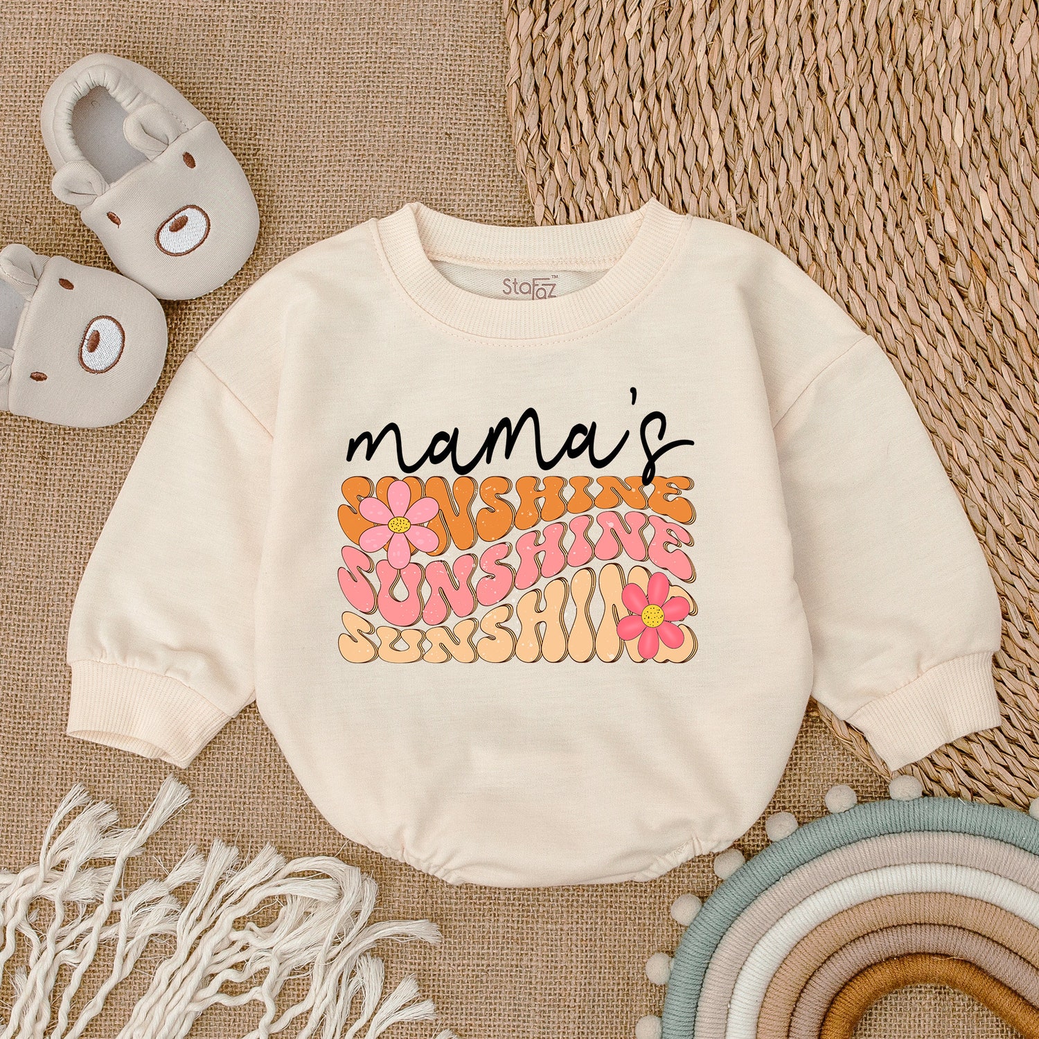 Mama's Bestie Romper Mommy & Me Baby Girl Bodysuit Mother’s Day Gift Outfit image 1