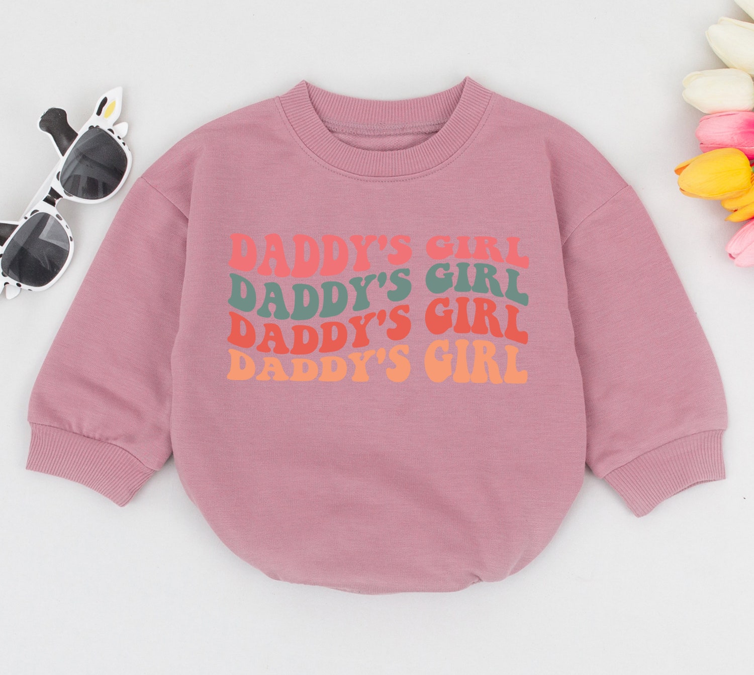 Daddy's Girl Baby Romper Retro Baby Clothes Daddy Daughter Outfit Father's Day Gift Newborn Girls image 2