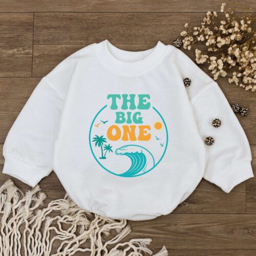 The Big One First Birthday Shirt Newborn Bodysuit Baby Shower Gift Beach Van Baby Romper image 0