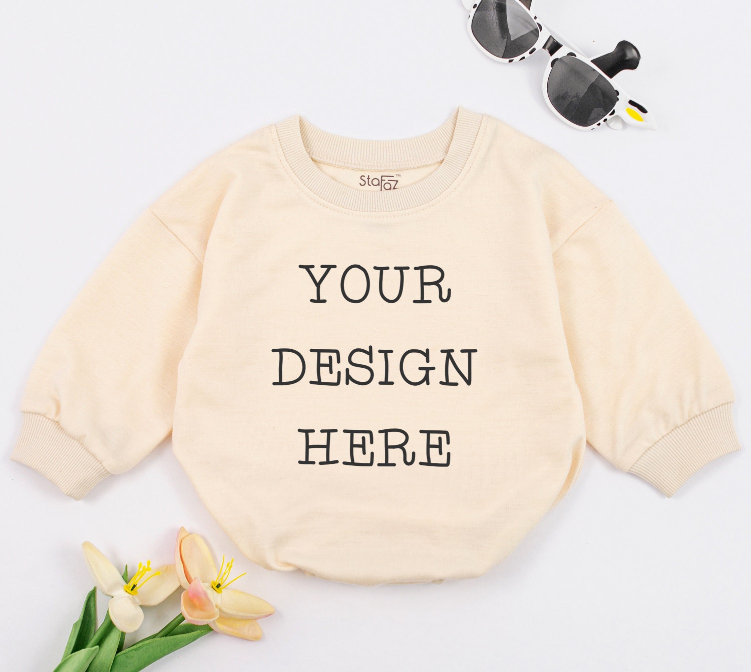 Personalized Bubble Baby Romper with Custom Text Custom Baby Clothes & Baby Shower Gift image 1