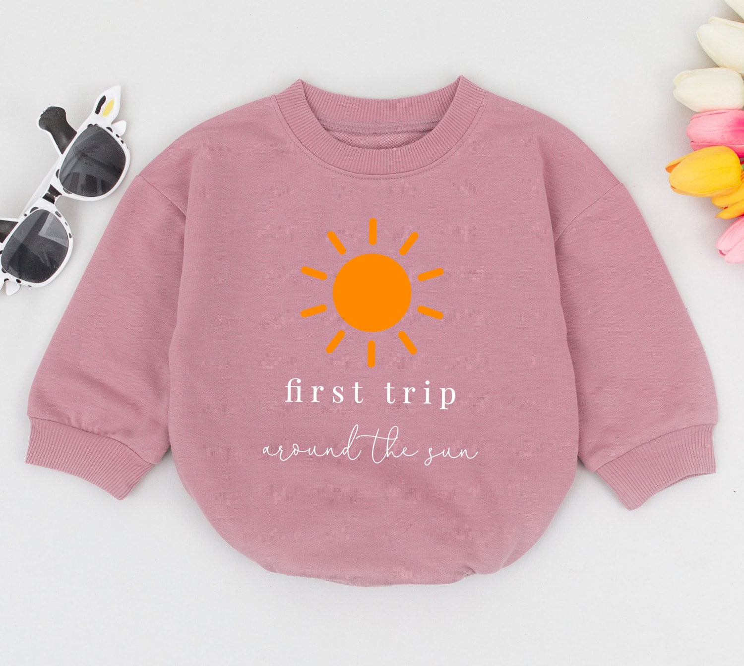 First Trip Around The Sun Baby Romper Adventure First Birthday Outfit Travel Baby Gift image 2