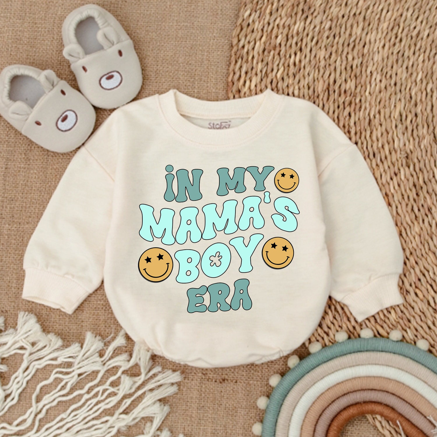 My Mama's Boy Era Romper Mama's Boy Bodysuit Shirt Baby Boy Outfit Gift image 1