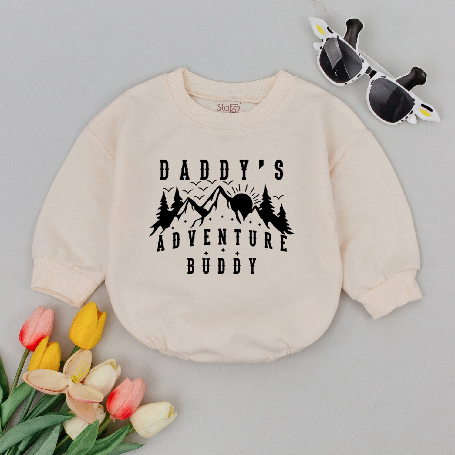 Dad's Adventure Buddy Baby Romper Father's Day Gift Travel Baby Clothes Camping Outfit image 3