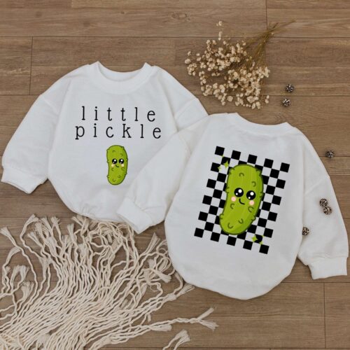 Little Pickle Baby Romper Bodysuit Funny Pickle Jumpsuit Vegan Baby Gift Clothing image 0