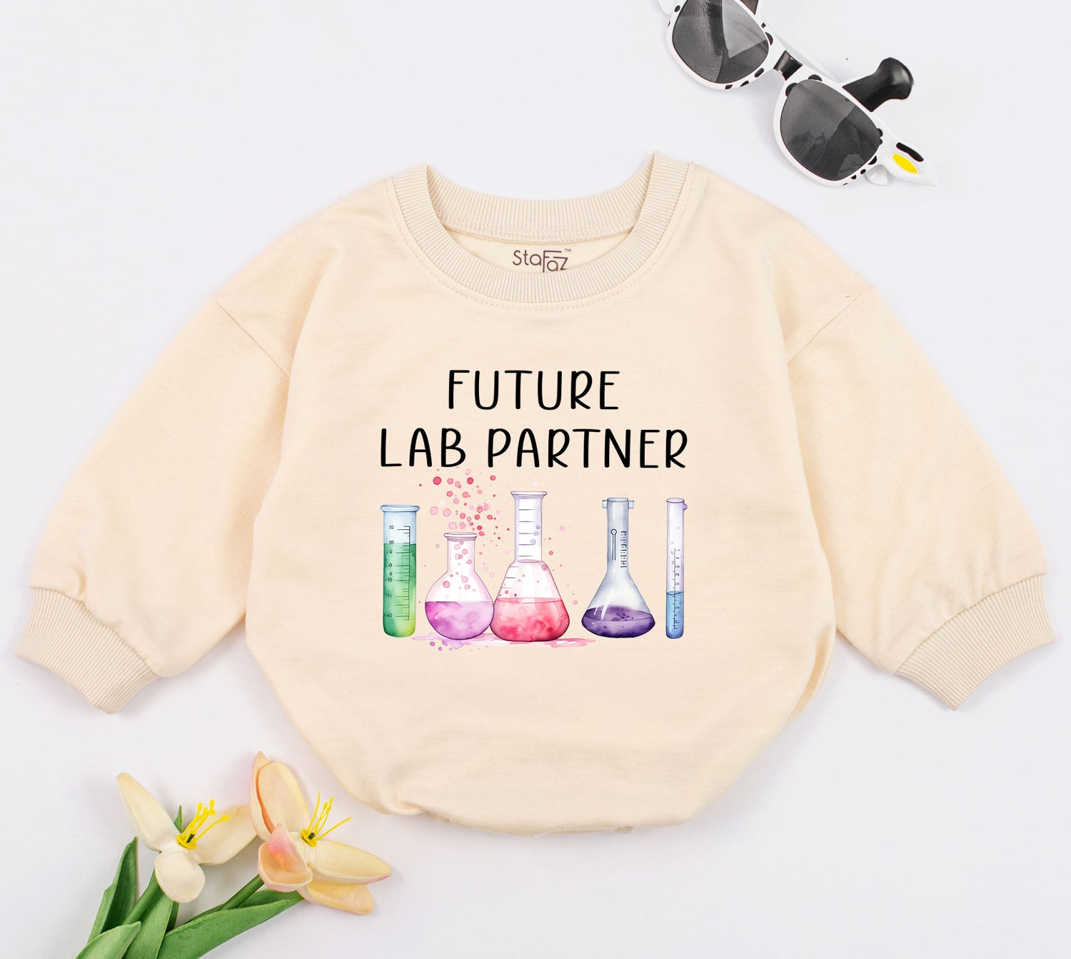 Future Lab Partner Baby Romper Science Baby Gift Future Scientist Bodysuit Chemist Outfit image 1