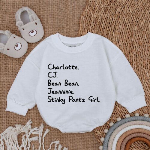 Personalized Baby Bubble Romper Custom Nickname Newborn Outfit Baby Shower Gift image 0