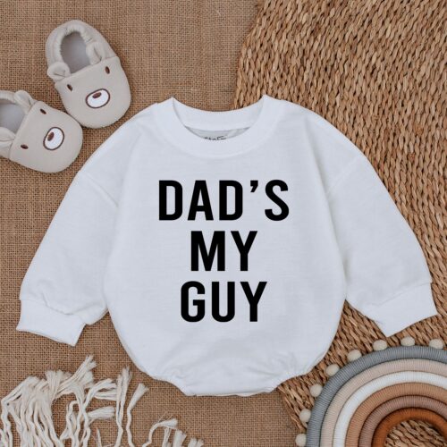 Dad's My Guy Baby Bodysuit Gender Reveal Outfit Baby Shower Gift Father's Day Romper image 0