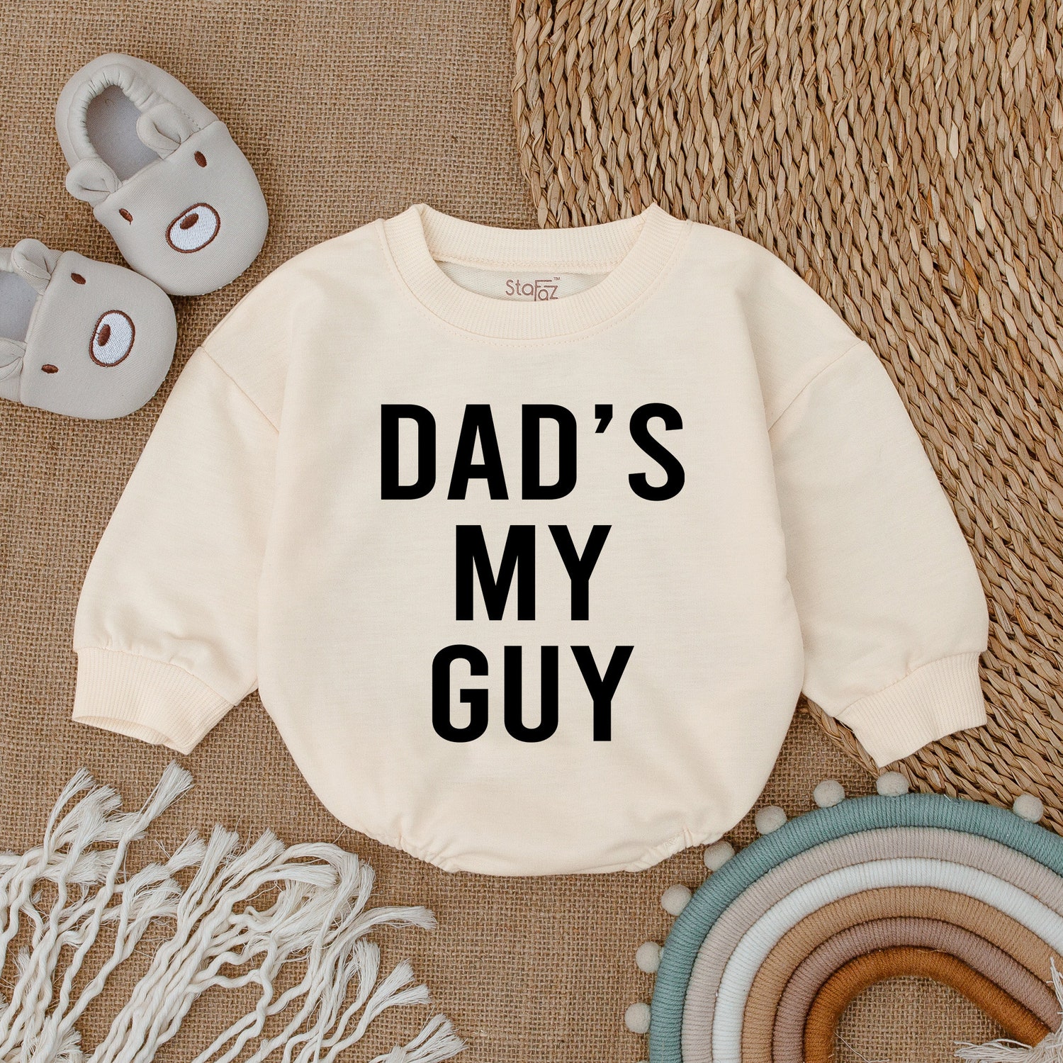 Dad's My Guy Baby Bodysuit Gender Reveal Outfit Baby Shower Gift Father's Day Romper image 1