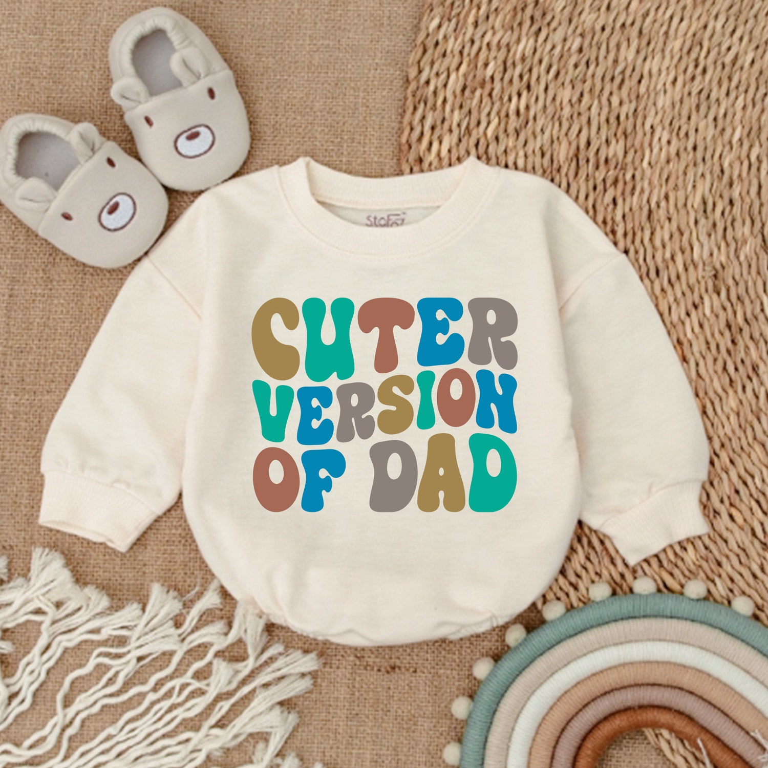 Cuter Version of Daddy Baby Romper Baby Boy Clothes Father's Day Newborn Outfit image 1