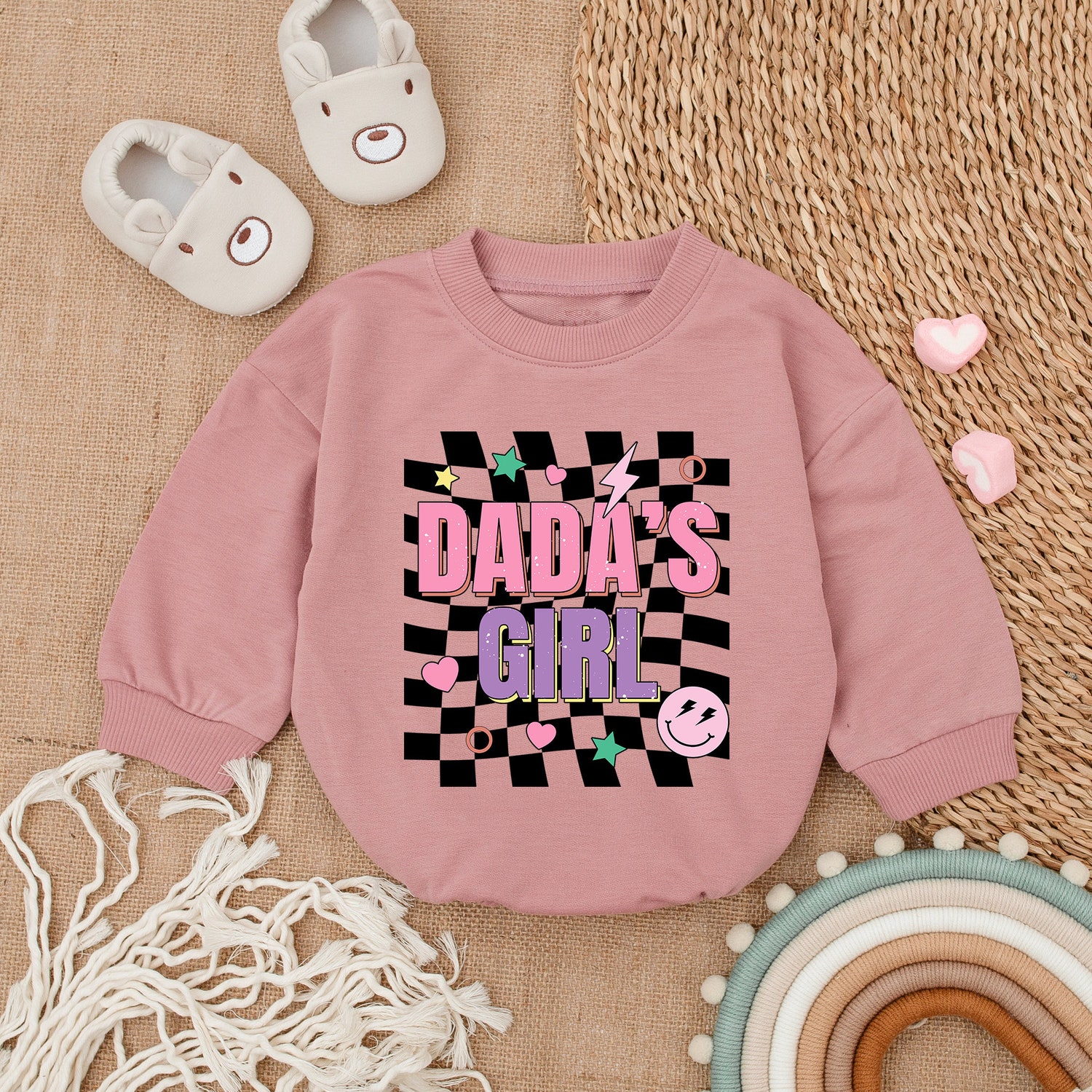 Dada's Girl Baby Romper Daddy & Me Bodysuit First Father's Day Outfit Baby Girl Gift image 2