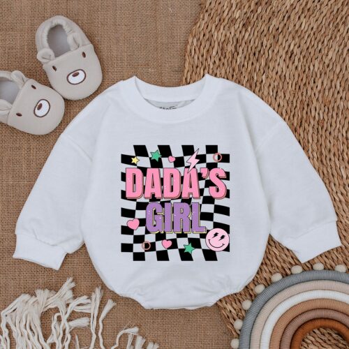 Dada's Girl Baby Romper Daddy & Me Bodysuit First Father's Day Outfit Baby Girl Gift image 0