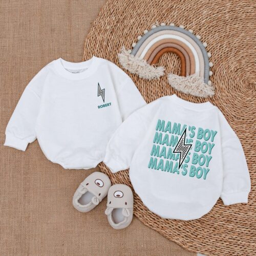 My Mama's Boy Era Romper Cute Mama's Boy Bodysuit and Shirt Baby Boy Outfit Gift image 0