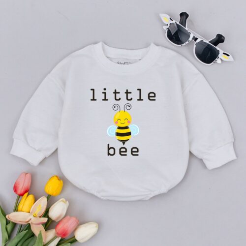 Little Bee Baby Romper Unisex Baby Outfit for Baby Shower Gender Neutral Bumble Bee Romper image 0