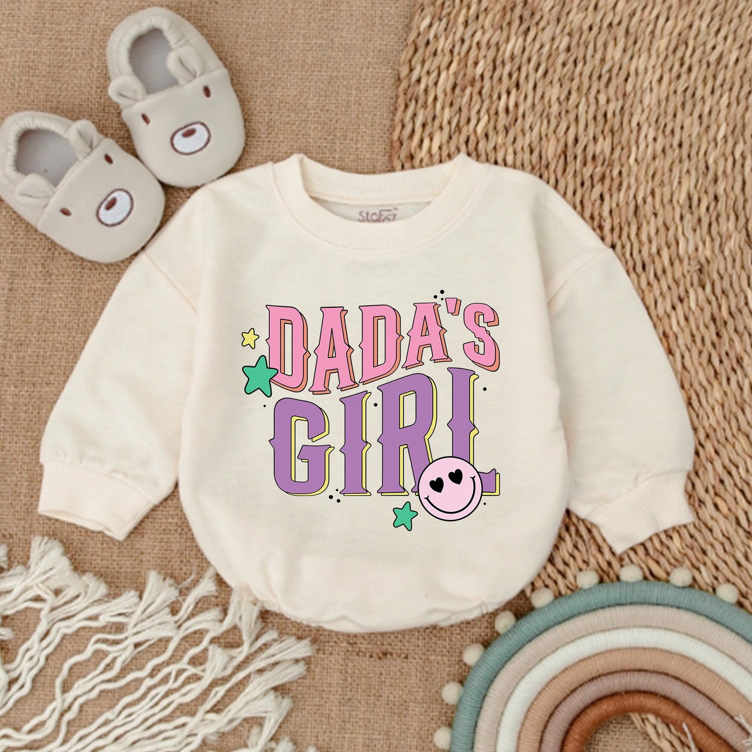 Daddy's Girl Era Baby Romper Daddy & Me Bodysuit Cute Baby Girl Outfit Baby Shower Gift image 1