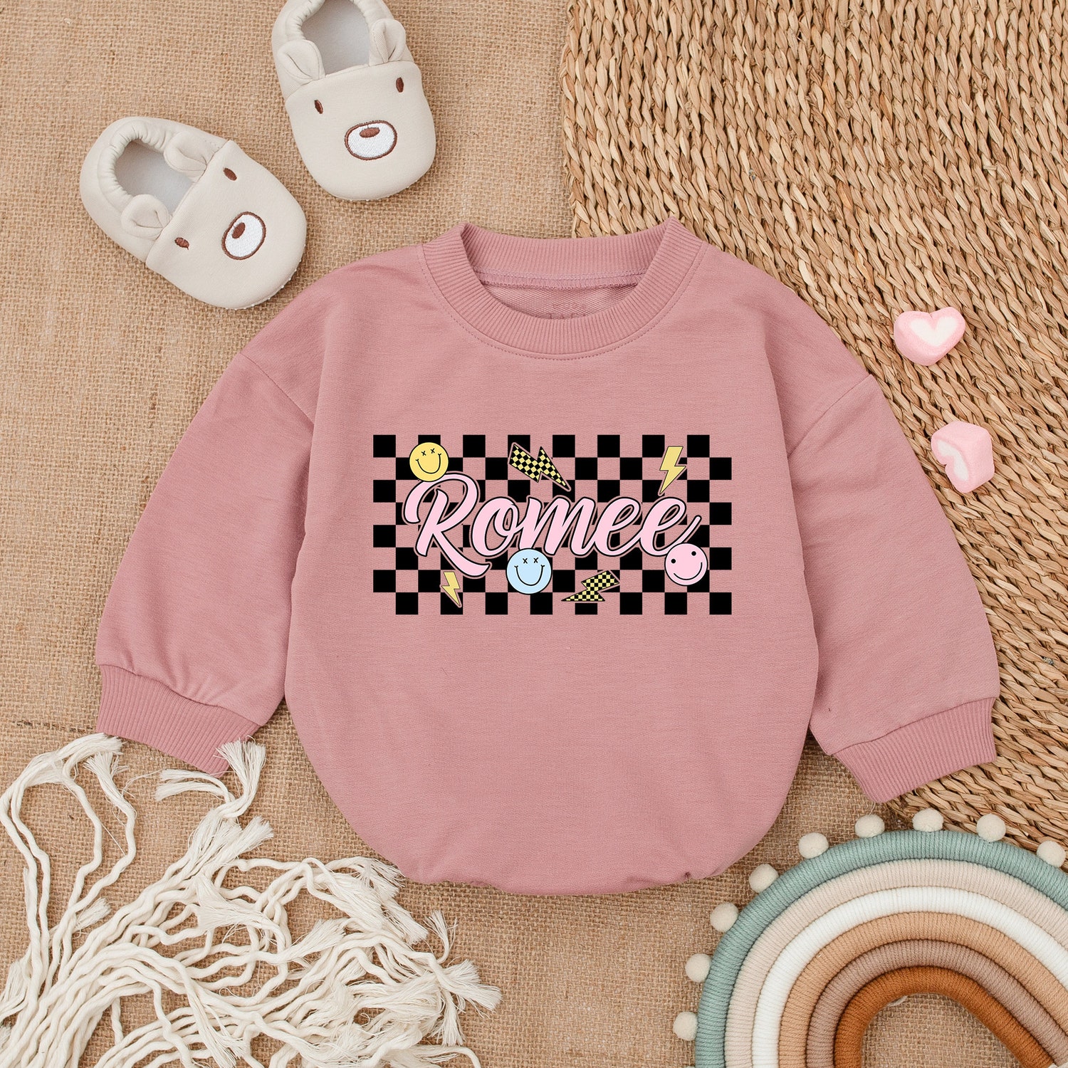 Personalized Baby Girl Bubble Romper Custom Baby Outfit Unique Baby Gift Baby Bodysuit image 2