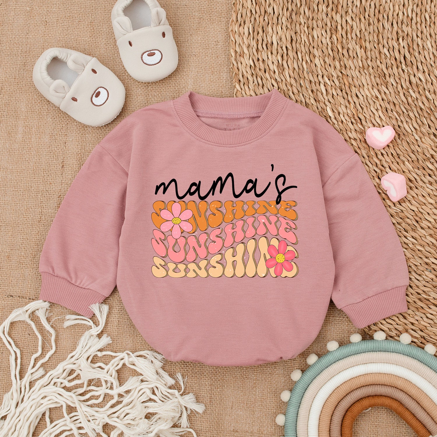 Mama's Bestie Romper Mommy & Me Baby Girl Bodysuit Mother’s Day Gift Outfit image 2