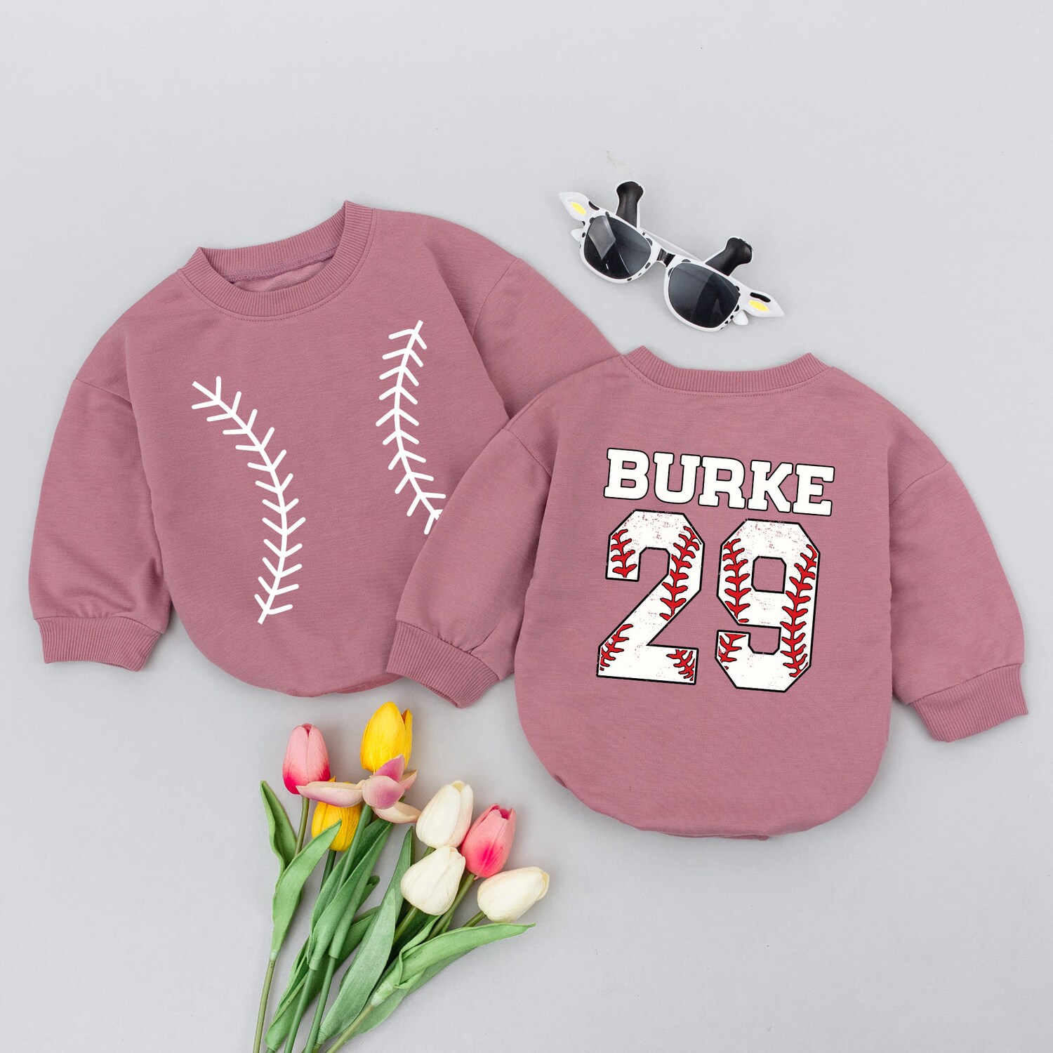 Custom Personalized Baseball Jersey Bodysuit Baby Clothes with Name & Number Baseball Baby Outfit image 3