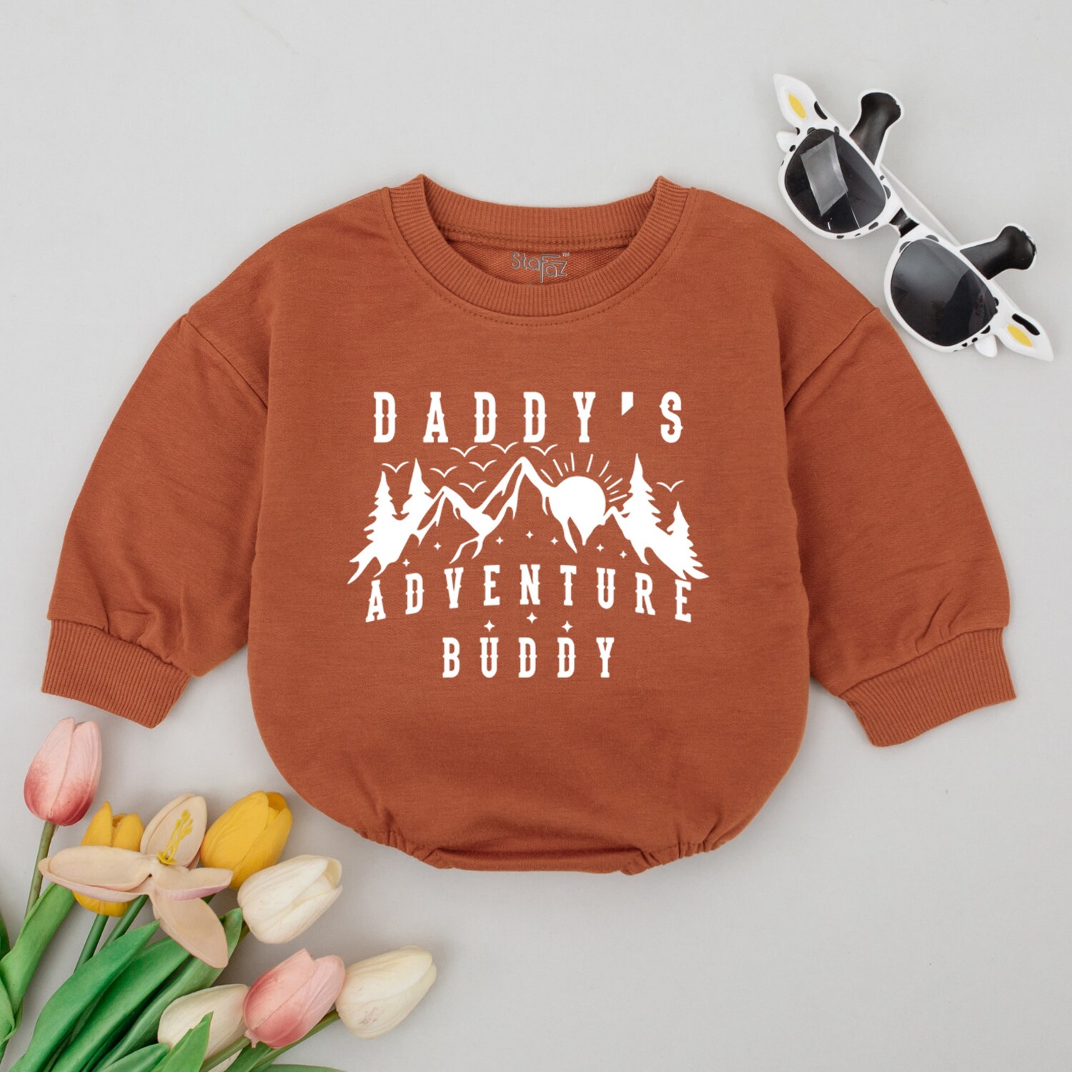 Dad's Adventure Buddy Baby Romper Father's Day Gift Travel Baby Clothes Camping Outfit image 2