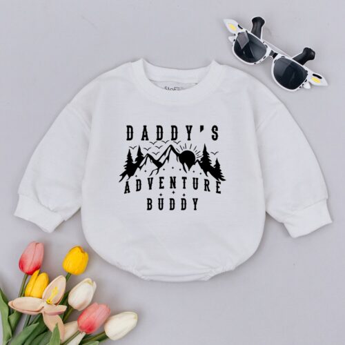 Dad's Adventure Buddy Baby Romper Father's Day Gift Travel Baby Clothes Camping Outfit image 0