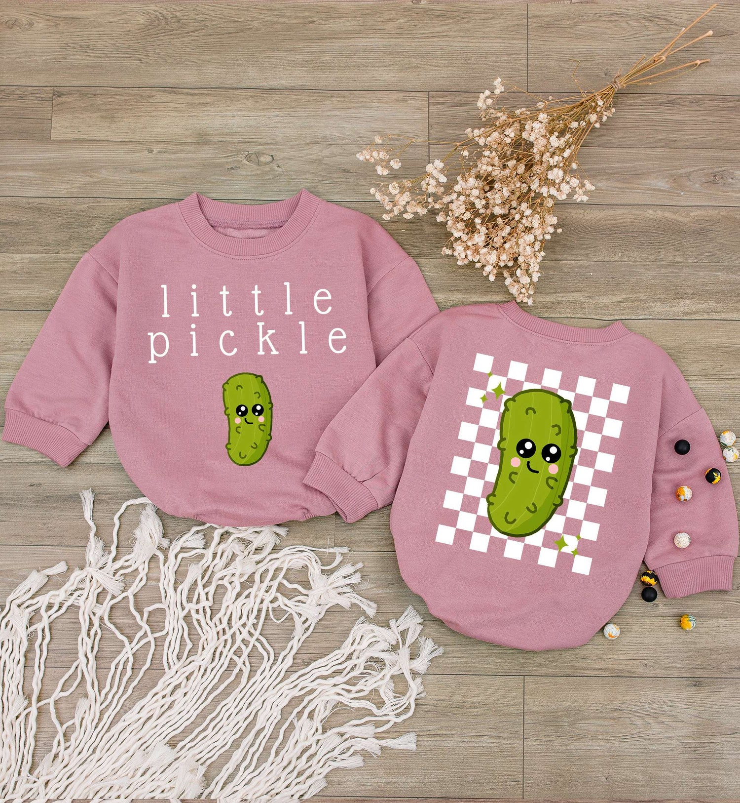 Little Pickle Baby Romper Bodysuit Funny Pickle Jumpsuit Vegan Baby Gift Clothing image 2