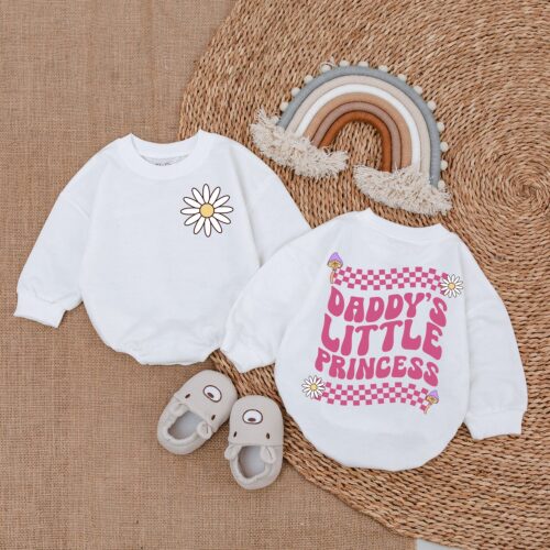 Daddy's Little Princess Era Romper Daddy & Me Bodysuit Baby Girl Outfit Gift image 0