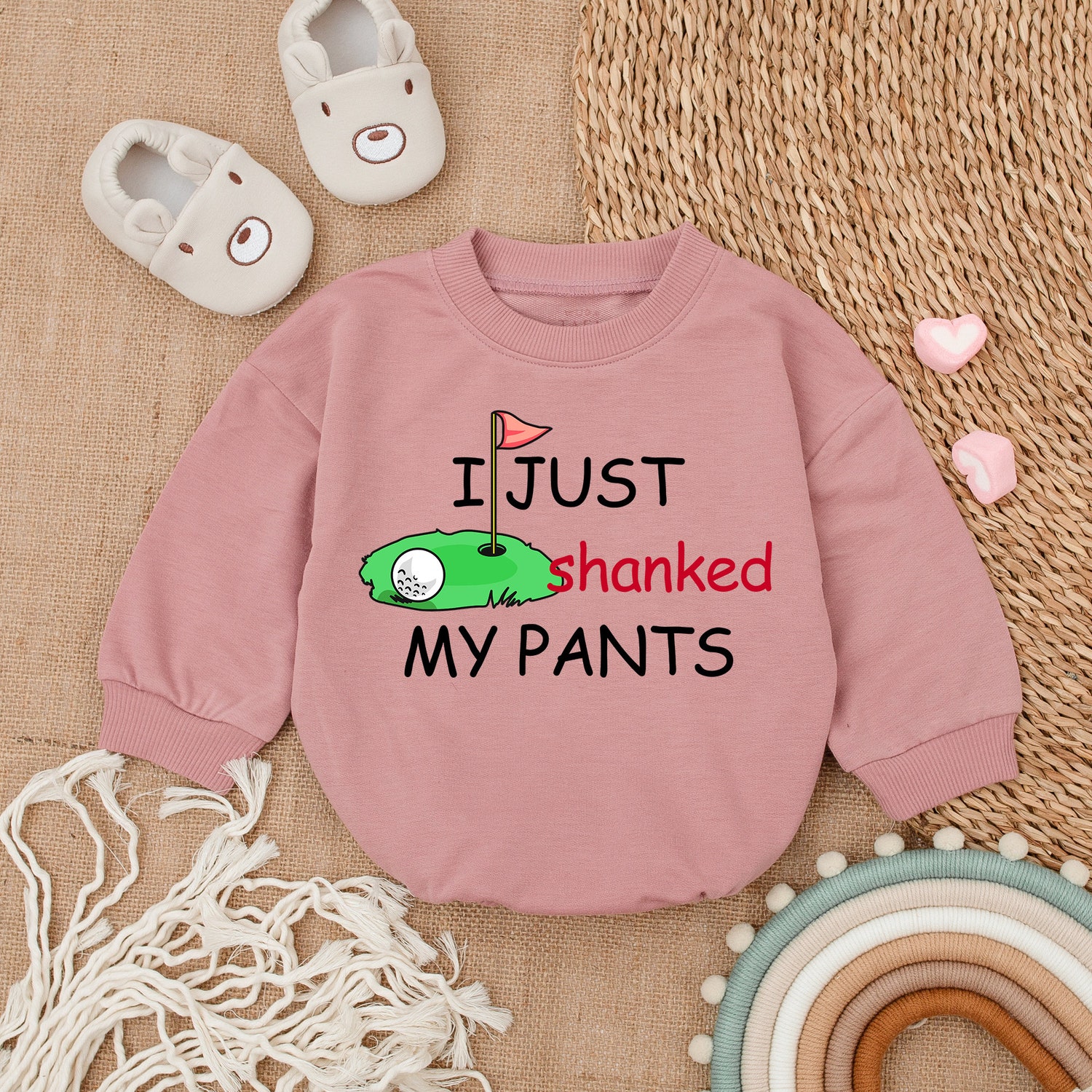 Golf Baby Bodysuit Funny I Just Shanked My Pants Newborn Romper Golfing Baby Outfit Gift image 2