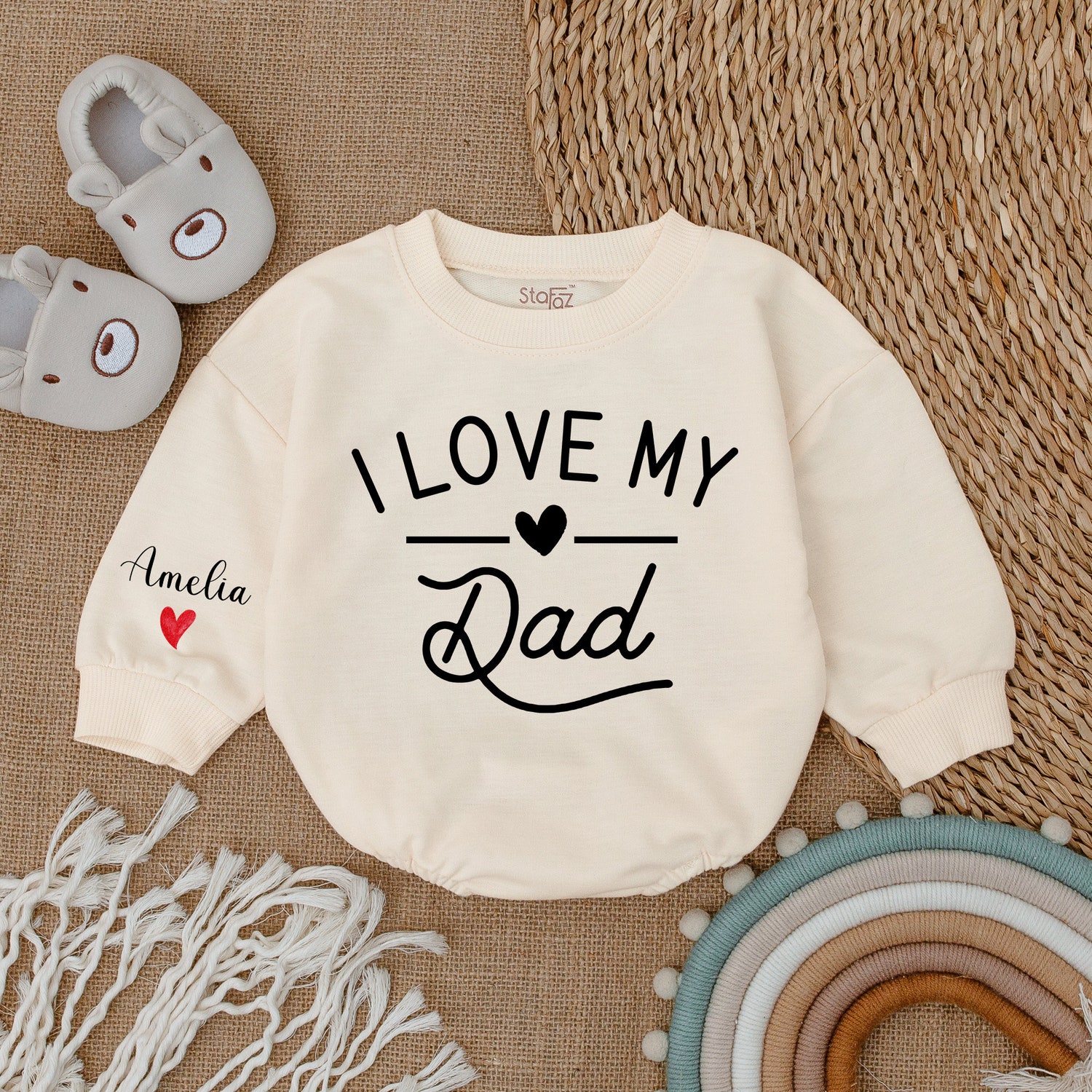 Daddy's Girl Baby Romper Love My Dad Outfit Baby Shower Gift Baby Girl Bodysuit image 1