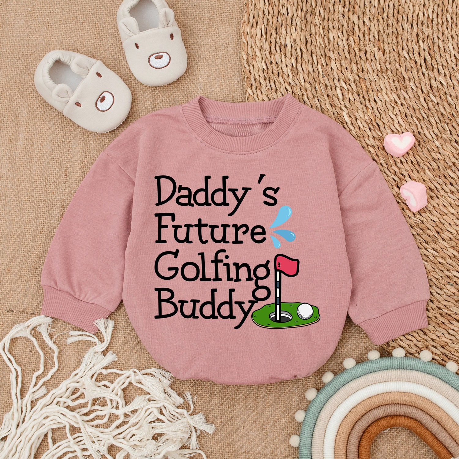 Daddy's Future Golfing Buddy Baby Bodysuit Newborn Outfit Baby Shower Gift image 2