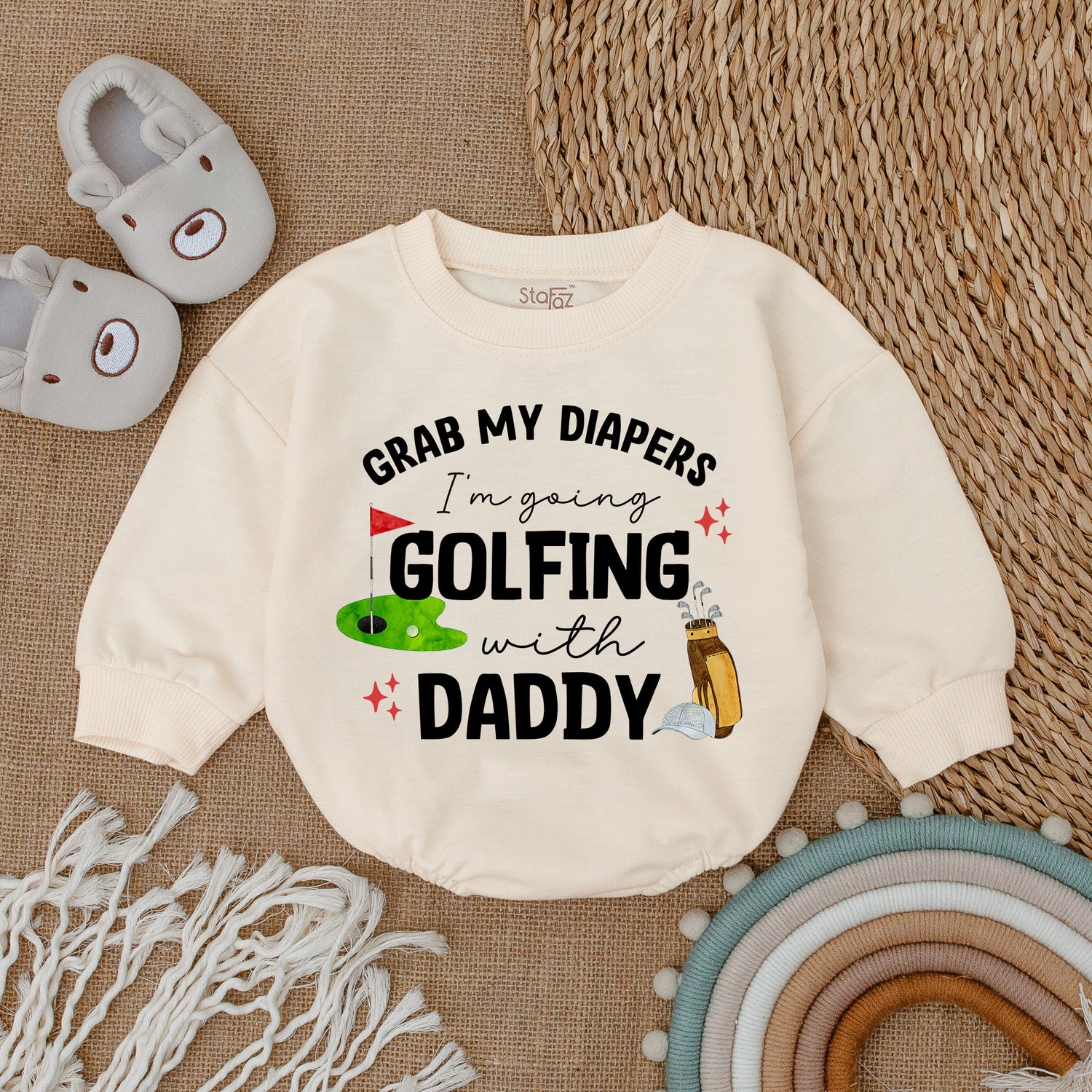 Going Golfing With Daddy Baby Bodysuit Golf Baby Outfit Newborn Romper Baby Shower Gift image 2