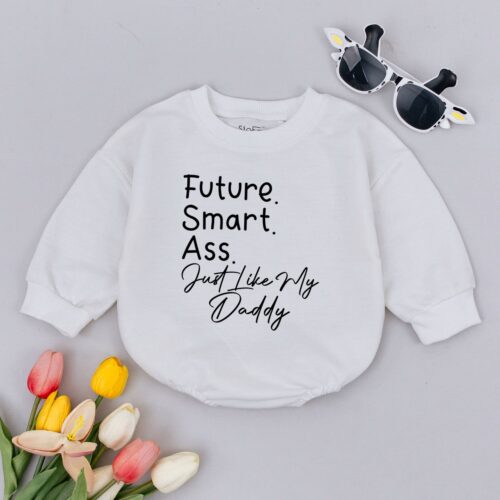 Future Smart Ass Like Daddy Baby Romper Funny Bodysuit Baby Shower Gift New Dad Baby Clothes image 0