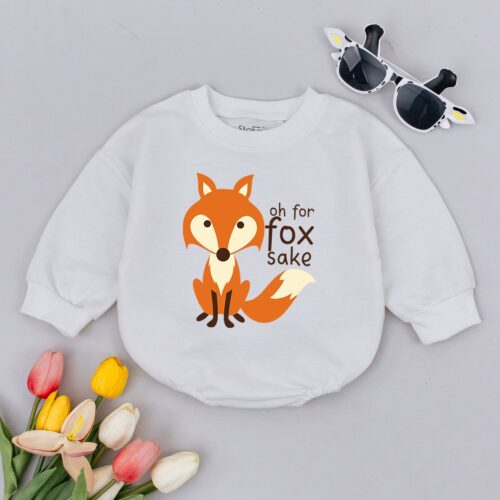 Oh For Fox Sake Funny Baby Bodysuit Fox Baby Romper Hipster Woodland Baby Clothes image 0