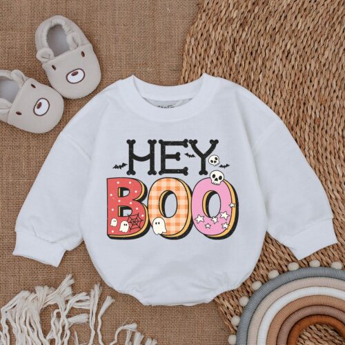 Retro Ghost Baby Bodysuit Cute Halloween Romper First Halloween Baby Clothes Outfit image 0