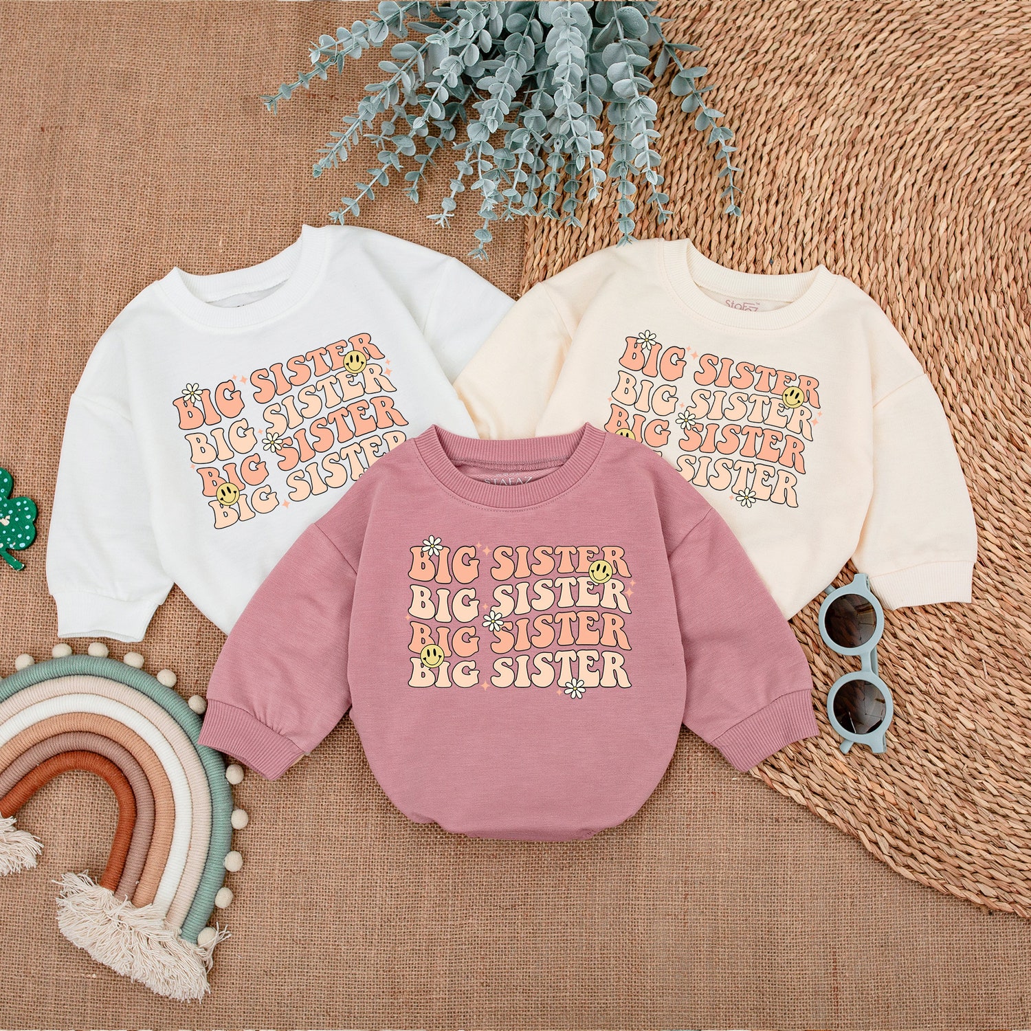 Big Sister Baby Romper Newborn Bodysuit Pregnancy Announcement Outfit Infant Baby Clothes image 3