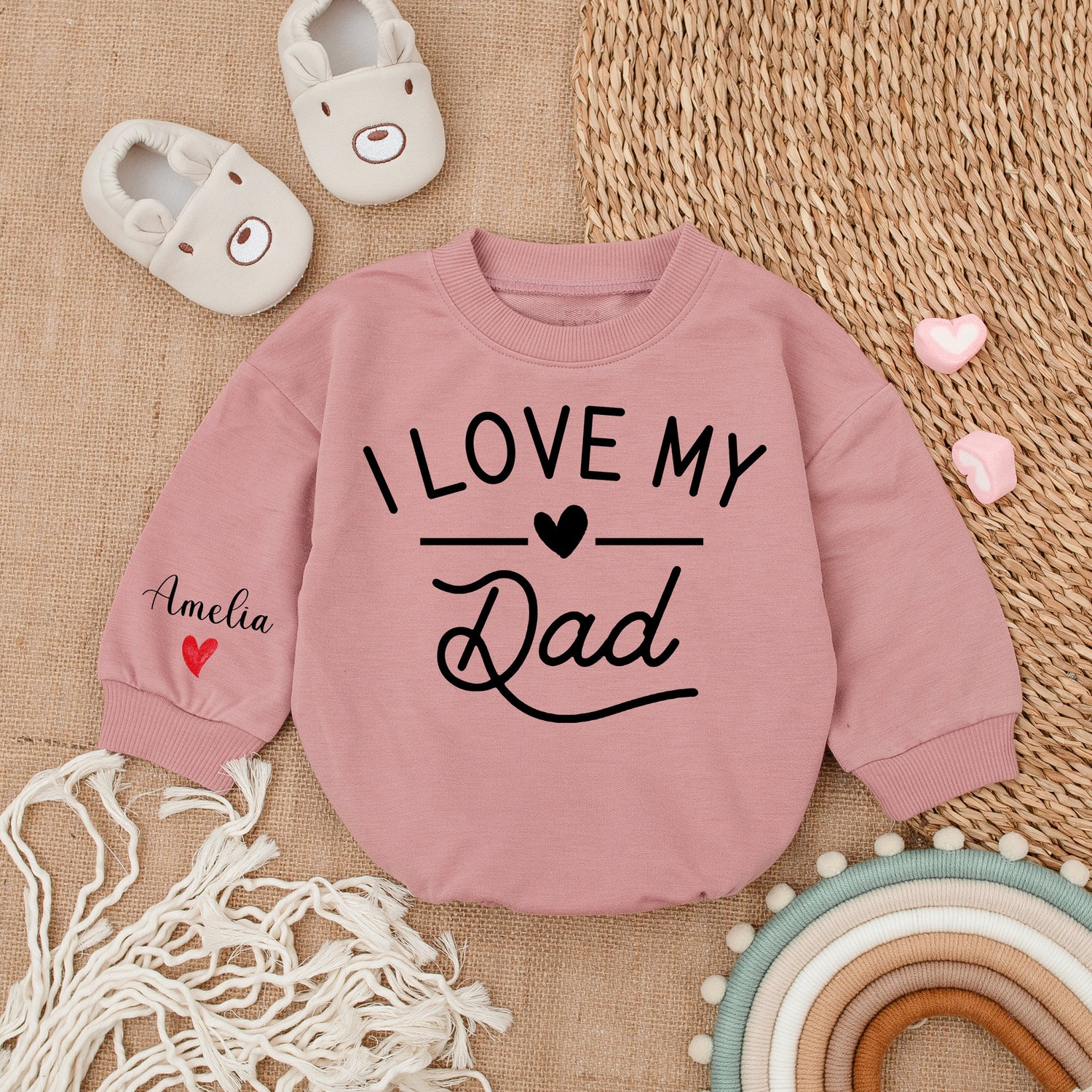 Daddy's Girl Baby Romper Love My Dad Outfit Baby Shower Gift Baby Girl Bodysuit image 2