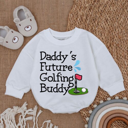 Daddy's Future Golfing Buddy Baby Bodysuit Newborn Outfit Baby Shower Gift image 0