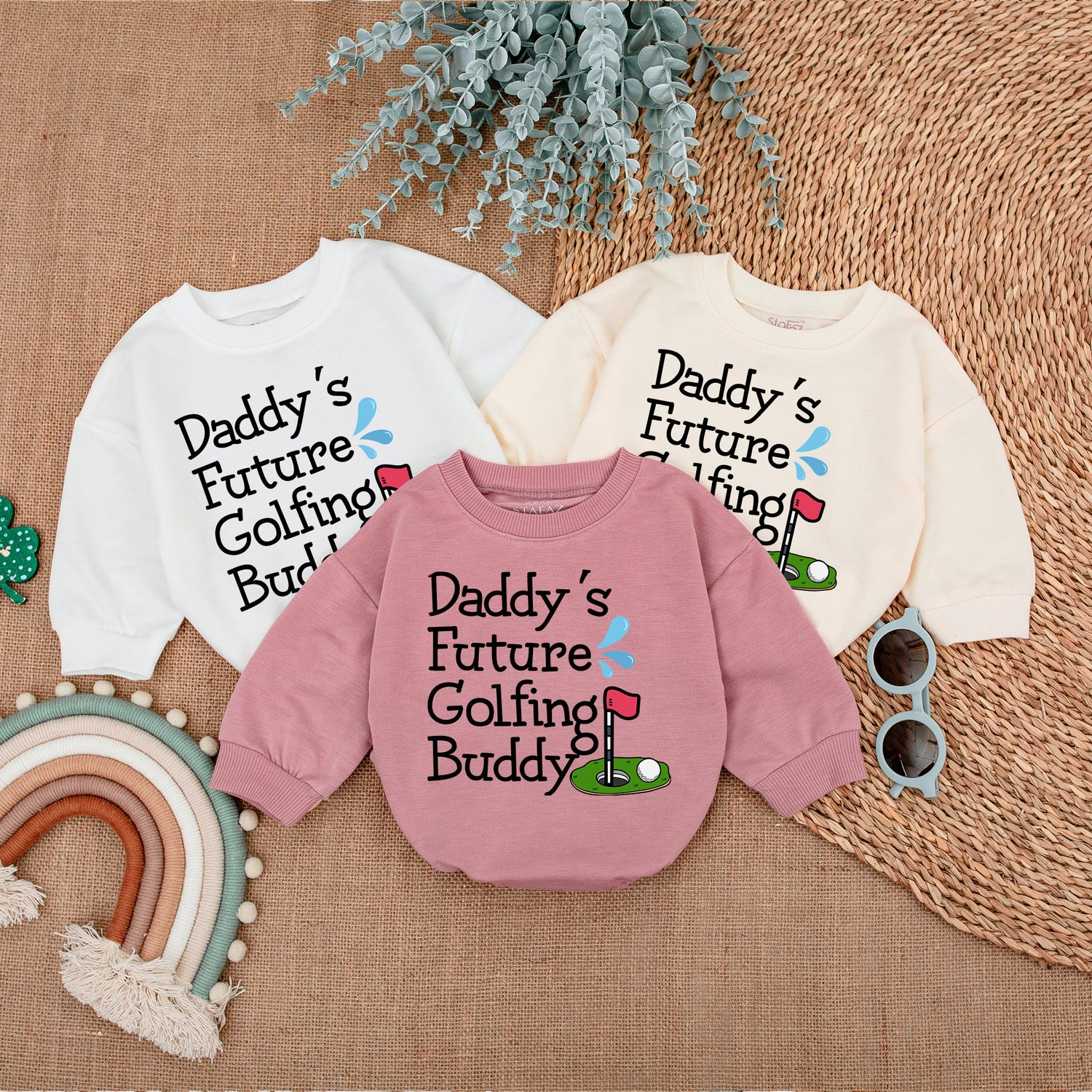 Daddy's Future Golfing Buddy Baby Bodysuit Newborn Outfit Baby Shower Gift image 3