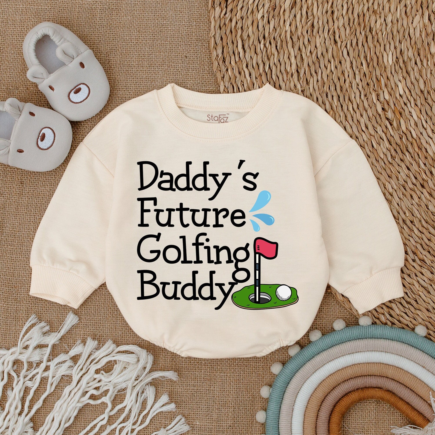 Daddy's Future Golfing Buddy Baby Bodysuit Newborn Outfit Baby Shower Gift image 1