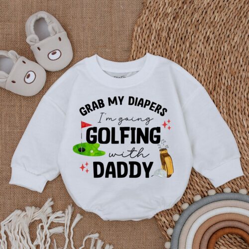 Going Golfing With Daddy Baby Bodysuit Golf Baby Outfit Newborn Romper Baby Shower Gift image 0