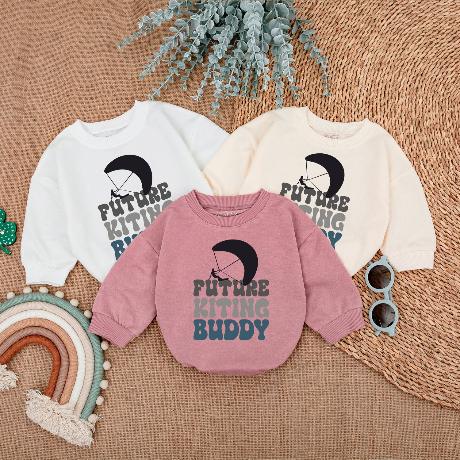 Future Kiting Buddy Baby Romper Daddy & Me Bodysuit Baby Shower Gift New Dad Shirt image 3