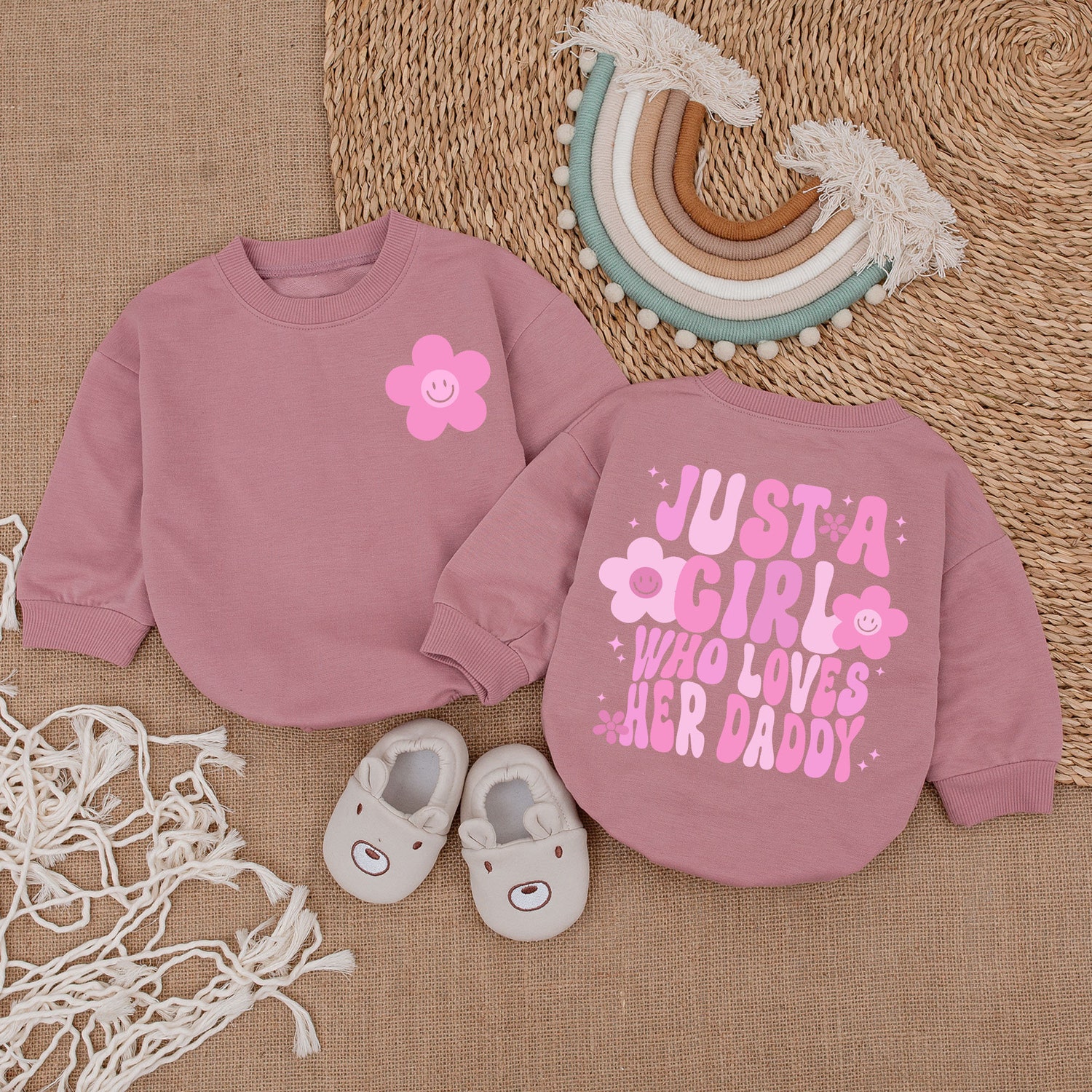 Just A Girl Who Loves Her Daddy Romper Daddy & Me Bodysuit Baby Girl Outfit Gift image 2