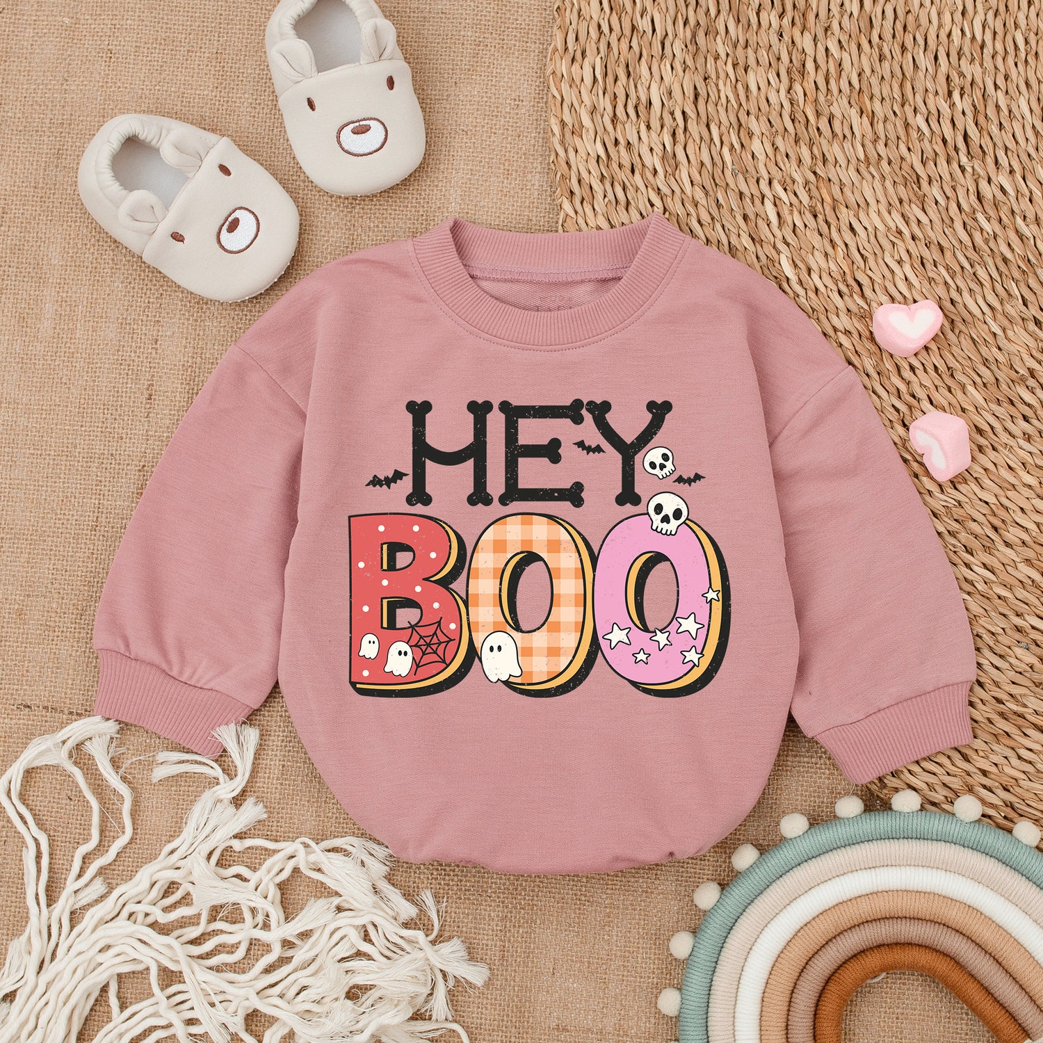 Retro Ghost Baby Bodysuit Cute Halloween Romper First Halloween Baby Clothes Outfit image 2