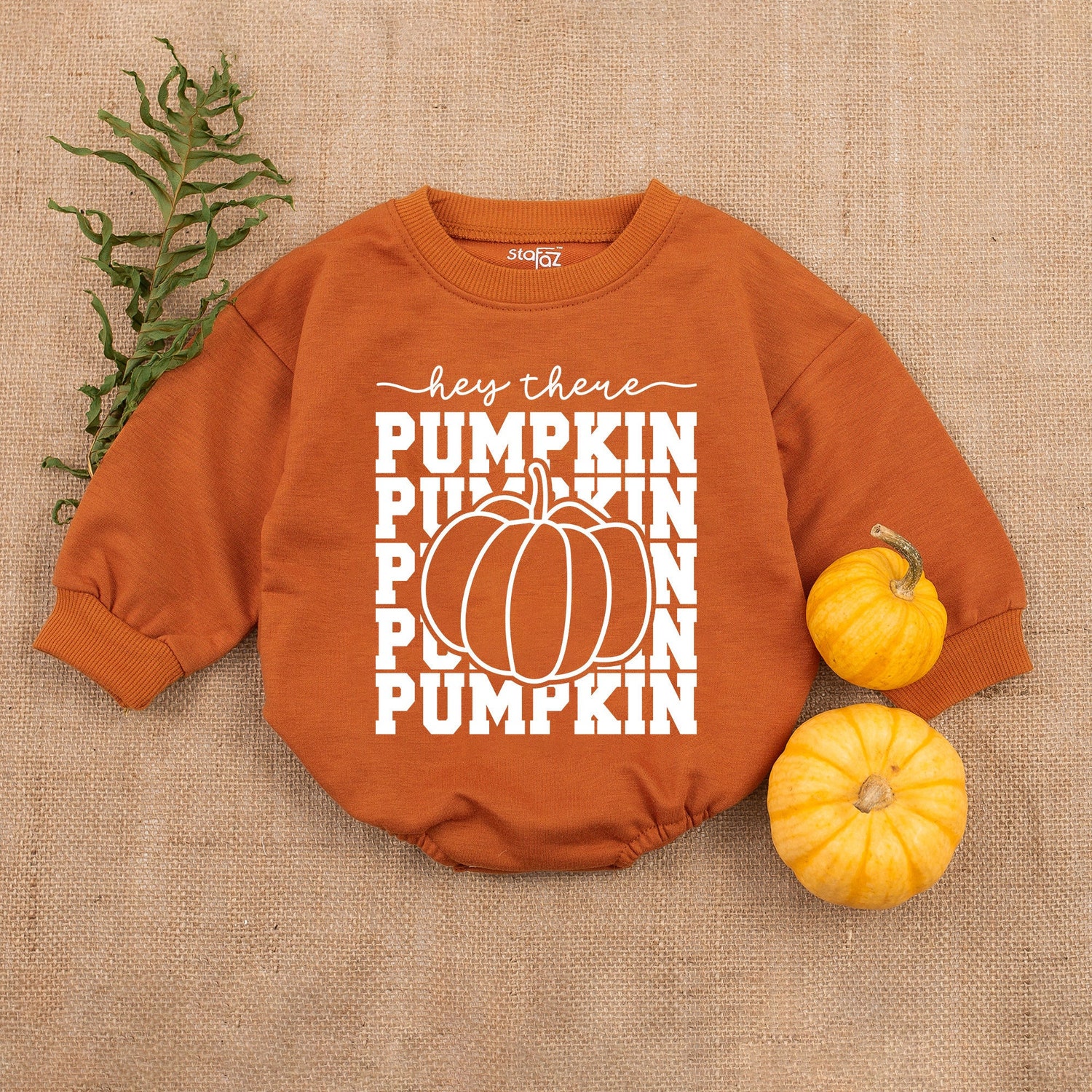 Hey There Pumpkin Baby Romper Thanksgiving Infant Outfit Fall Baby Shower Gift image 3