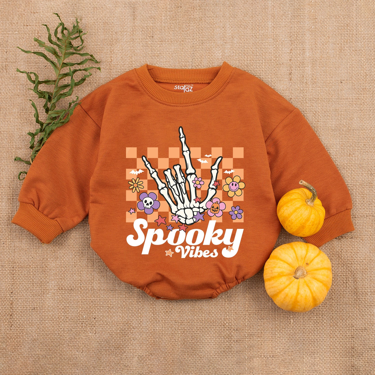 My First Halloween Baby Romper Spooky Vibes Baby Outfit Unisex Halloween Baby Clothes image 3