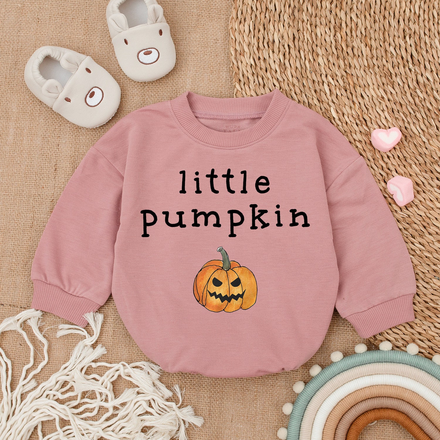 Little Pumpkin Baby Romper Baby Girl/Boy Halloween Outfit Baby Shower Gift Fall Bodysuit image 2