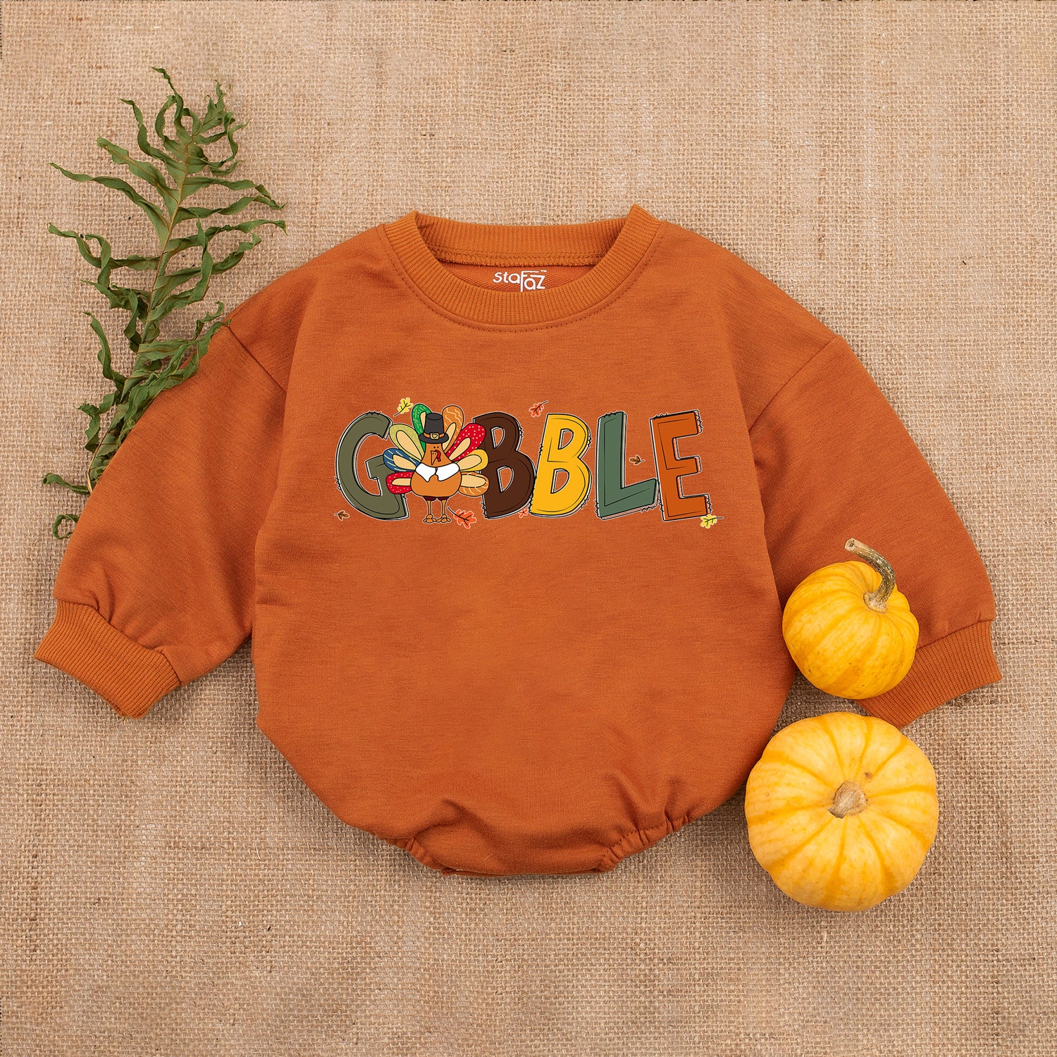 Thanksgiving Baby Romper Gobble Fall Bodysuit First Thanksgiving Outfit Baby Shower Gift image 4