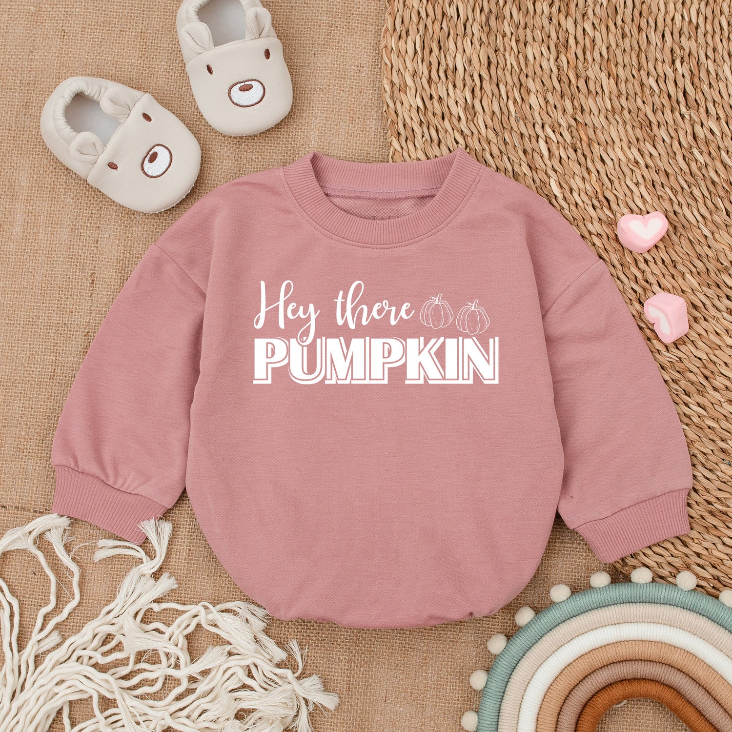 Hey There Pumpkin Baby Romper Thanksgiving Infant Outfit Fall Baby Shower Gift image 2