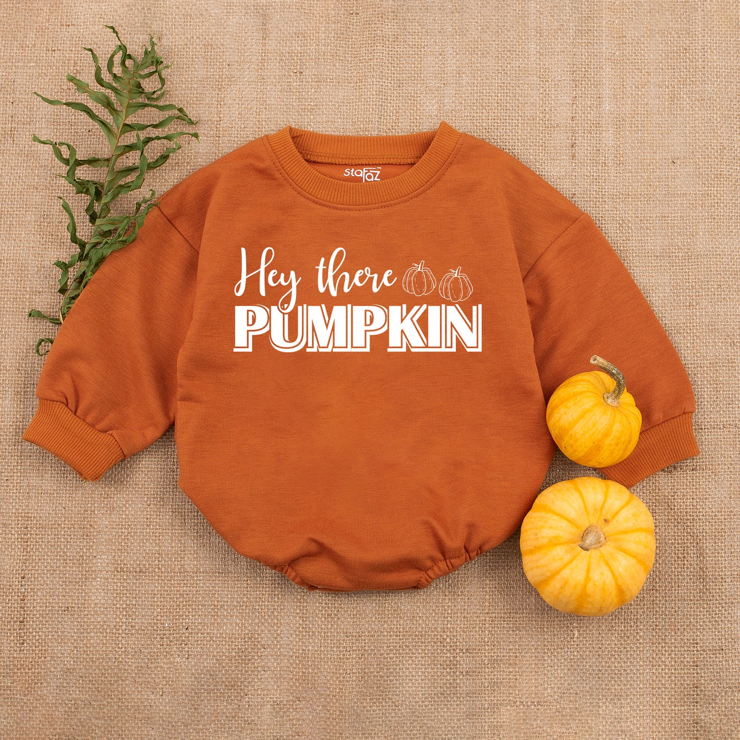 Hey There Pumpkin Baby Romper Thanksgiving Infant Outfit Fall Baby Shower Gift image 3